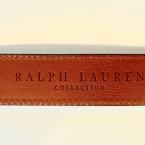 Ralph Lauren Gold and Brown Horse Motif Belt - Picture 2 of 9